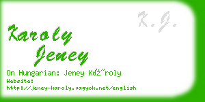 karoly jeney business card